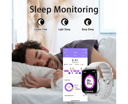 Professional Smart Watch with Call Functionality, Full Touch Screen, Compatible with Android and iOS - Features Heart Rate Monitoring, Sleep Tracking, Blood Oxygen Measurement, and Step Counter