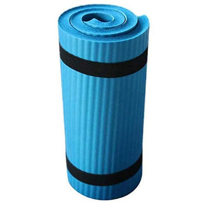 Thick Fitness Non-Slip Portable Yoga Mat with Carrying Strap - Blue