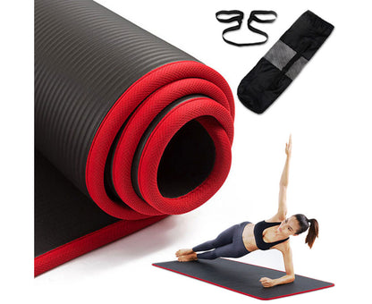 TPE Yoga Mat with Natural Rubber, Includes Yoga Towel and Tote Bag