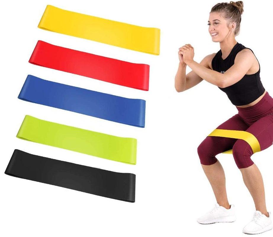 5-Piece Resistance Loop Bands Set for Gym Fitness, Yoga, and Booty Training