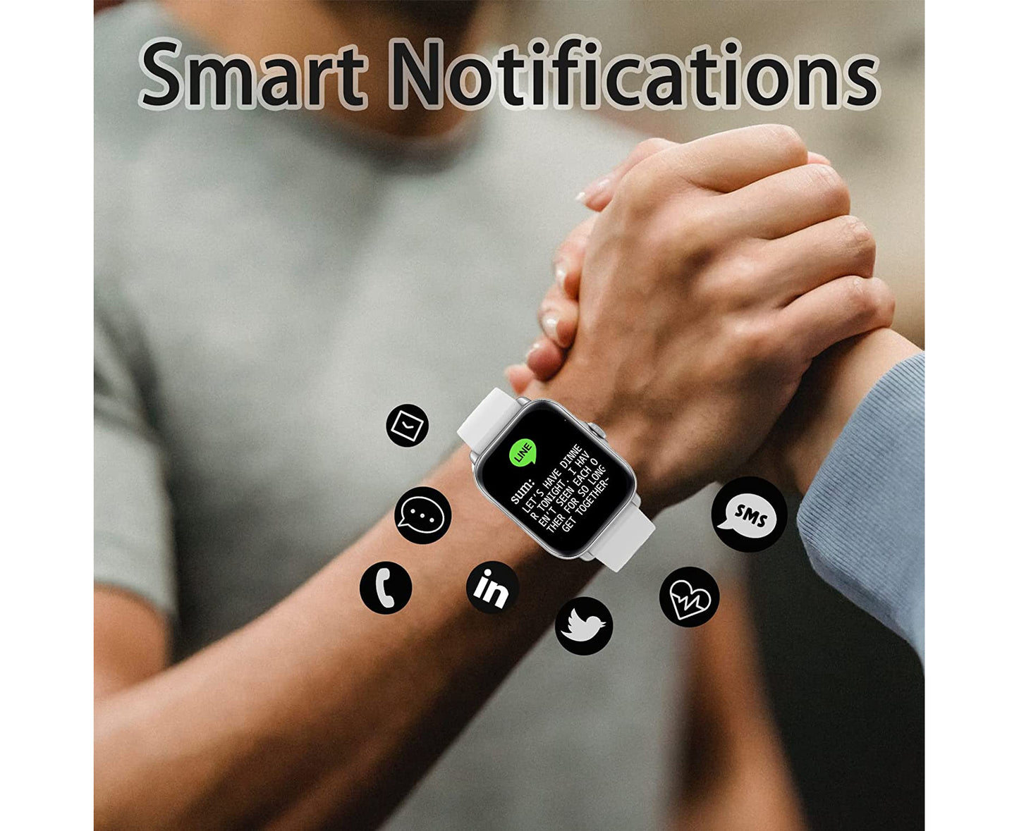 Professional Smart Watch with Call Functionality, Full Touch Screen, Compatible with Android and iOS - Features Heart Rate Monitoring, Sleep Tracking, Blood Oxygen Measurement, and Step Counter