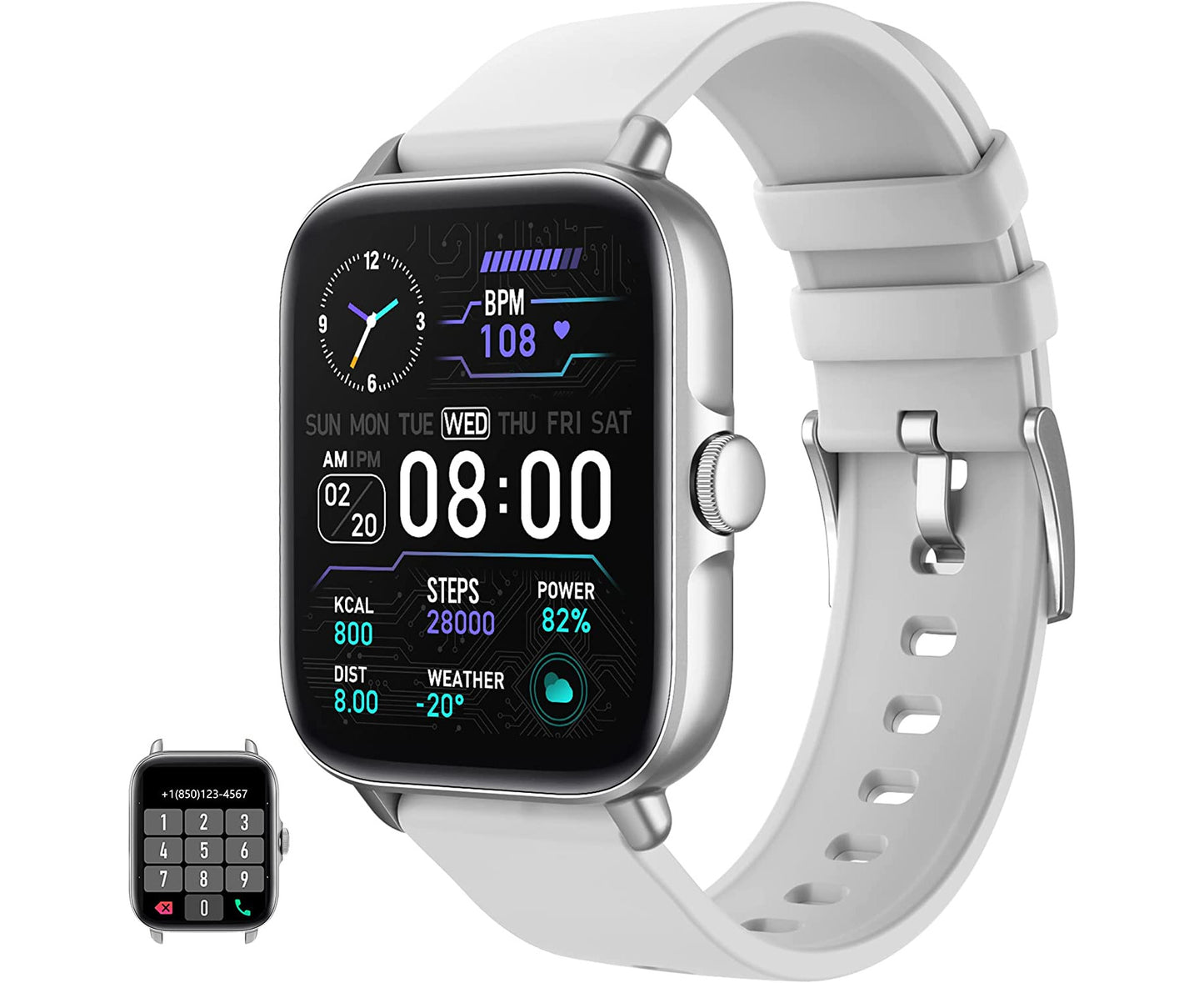 Professional Smart Watch with Call Functionality, Full Touch Screen, Compatible with Android and iOS - Features Heart Rate Monitoring, Sleep Tracking, Blood Oxygen Measurement, and Step Counter